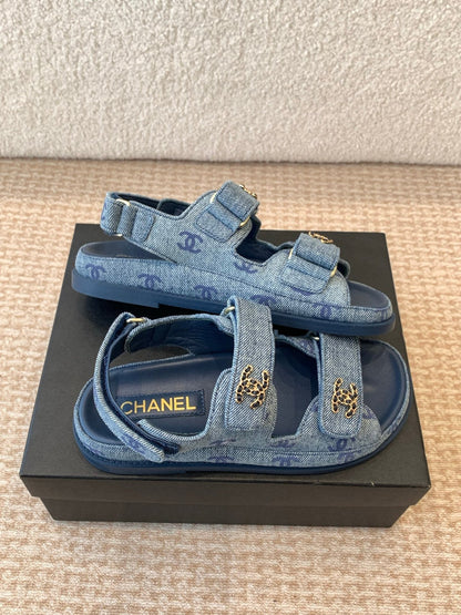 DAD SANDAL IN CLASSIC BLUE DENIM FABRIC