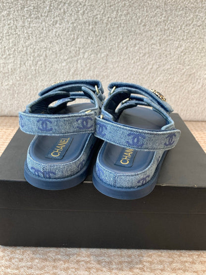 DAD SANDAL IN CLASSIC BLUE DENIM FABRIC