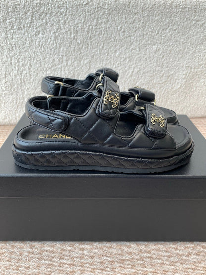 DAD SANDAL IN BLACK CALFSKIN