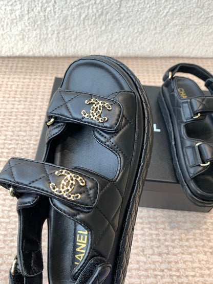 DAD SANDAL IN BLACK CALFSKIN