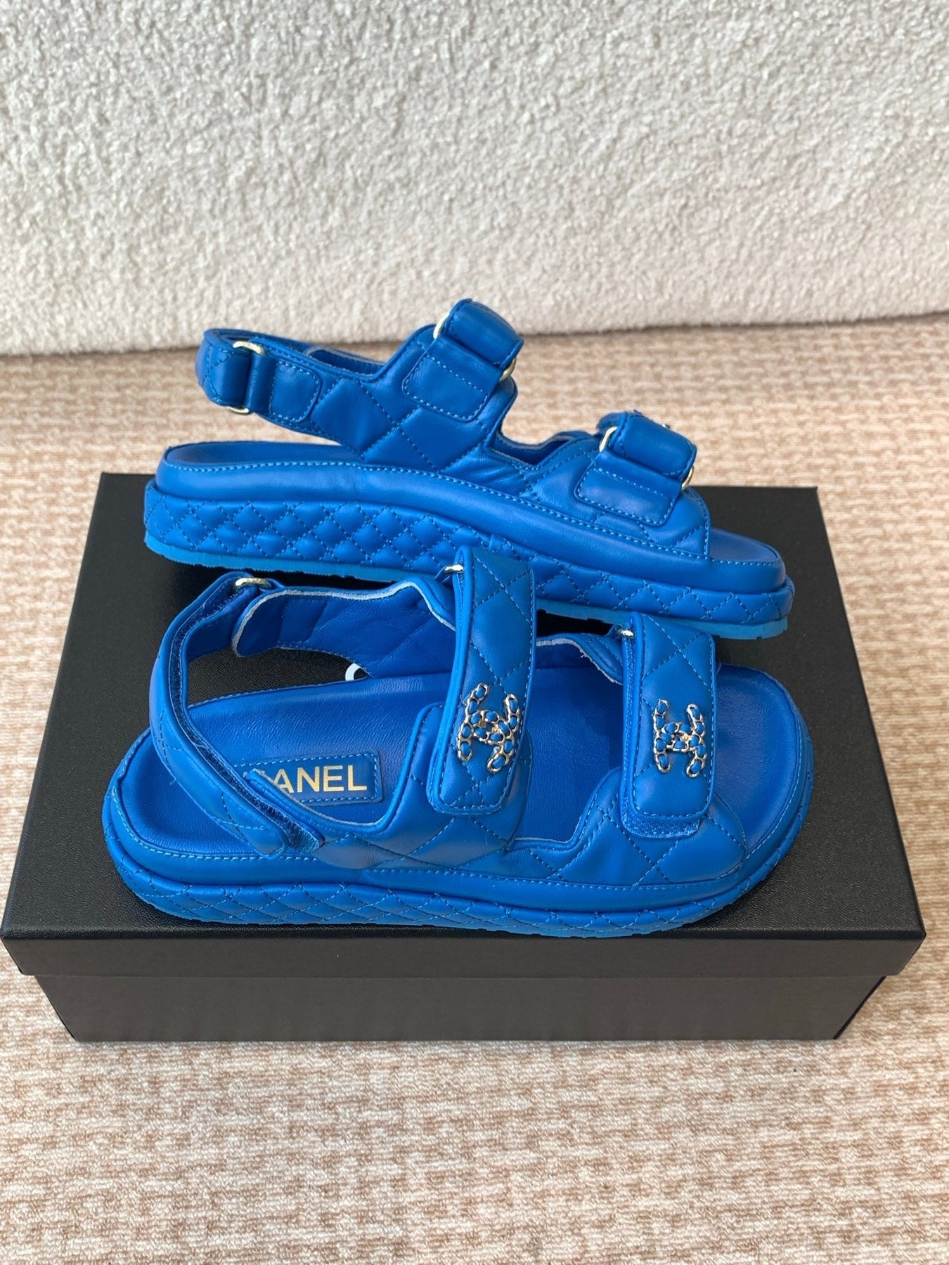 DAD SANDAL IN COBALT BLUE CALFSKIN