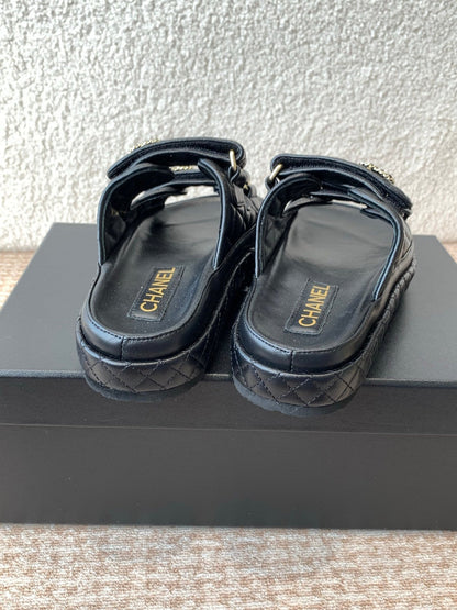 DAD SANDAL IN BLACK CALFSKIN MULE