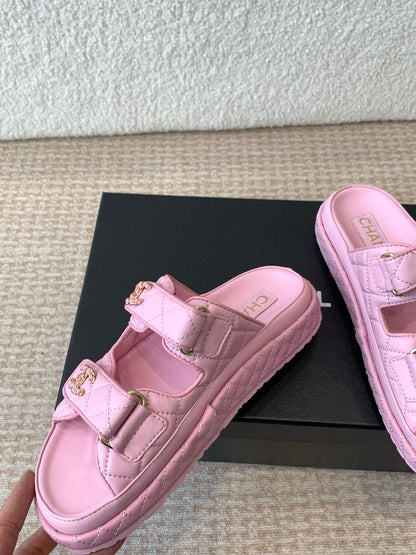 DAD SANDAL IN PALE PINK CALFSKIN MULE