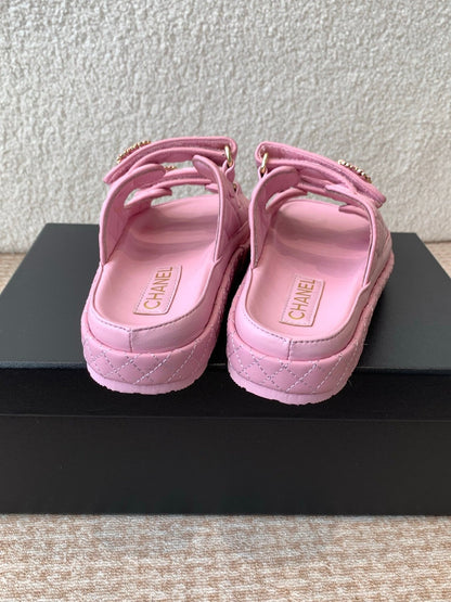 DAD SANDAL IN PALE PINK CALFSKIN MULE