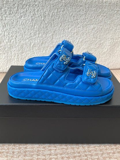 DAD SANDAL IN COBALT BLUE CALFSKIN MULE