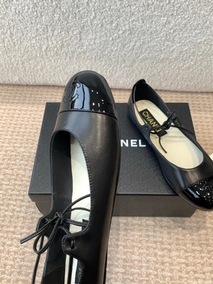 MARY JANE BALLERINA IN BLACK PATENT LAMBSKIN