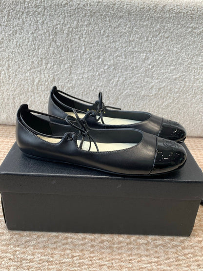 MARY JANE BALLERINA IN BLACK PATENT LAMBSKIN