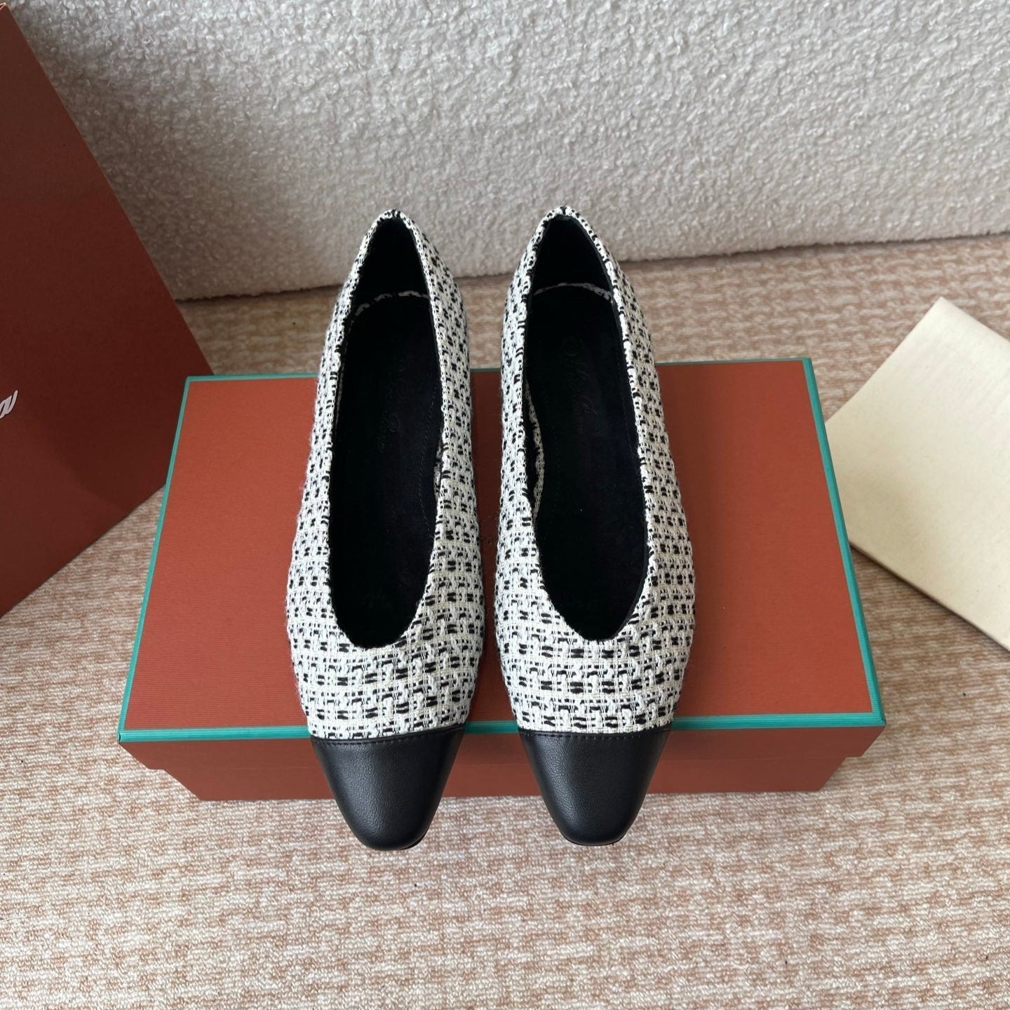 BALLET IN BLACK TWEED MIX LAMBSKIN