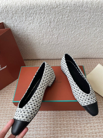 BALLET IN BLACK TWEED MIX LAMBSKIN