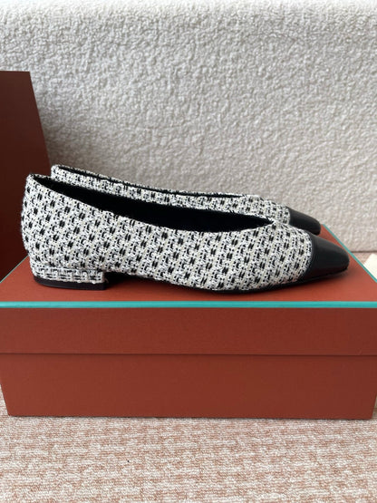 BALLET IN BLACK TWEED MIX LAMBSKIN