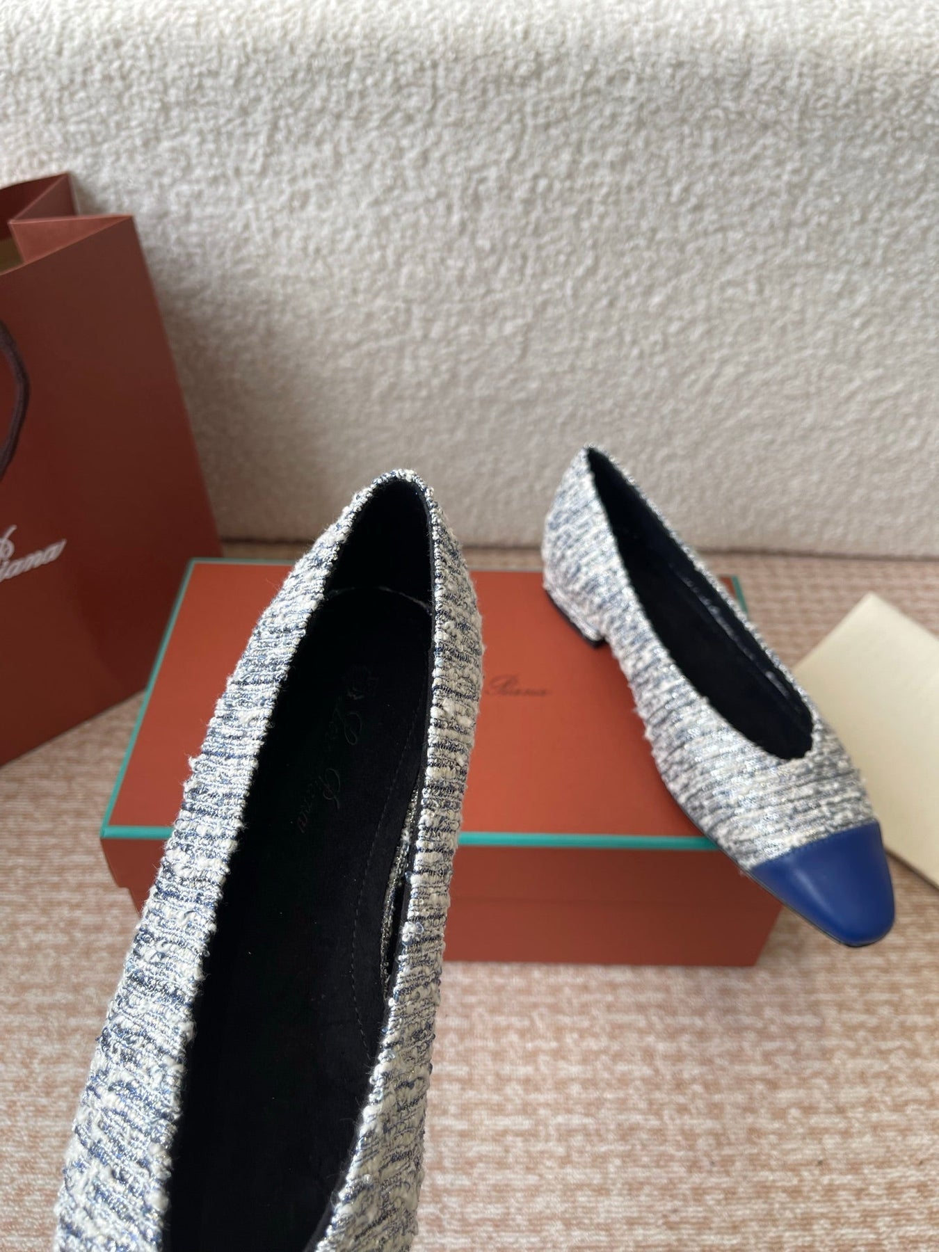 BALLET IN BLUE TWEED MIX LAMBSKIN