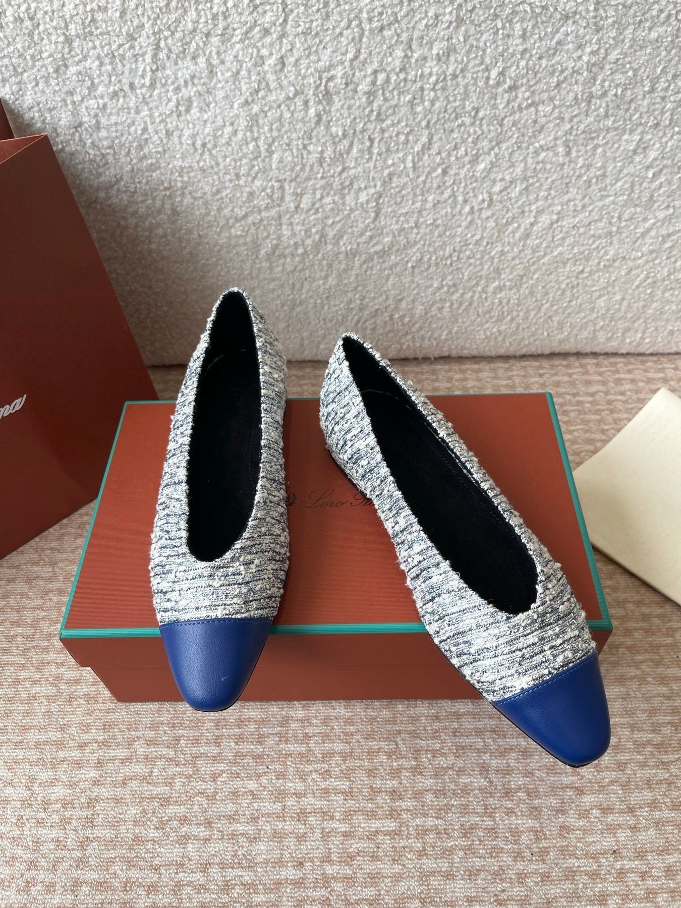 BALLET IN BLUE TWEED MIX LAMBSKIN