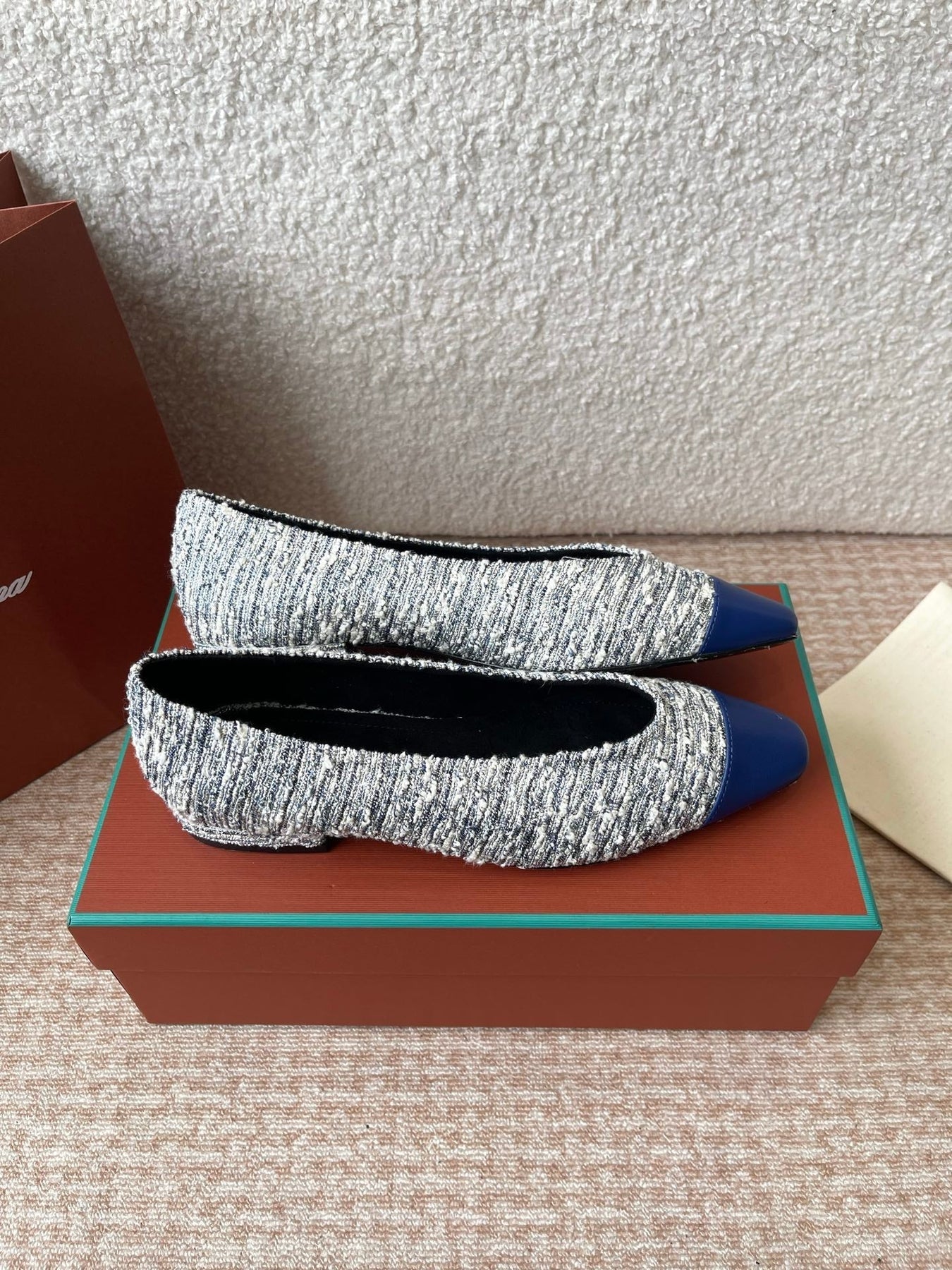 BALLET IN BLUE TWEED MIX LAMBSKIN