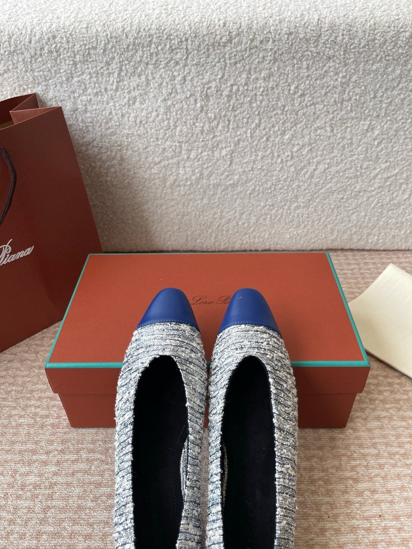 BALLET IN BLUE TWEED MIX LAMBSKIN