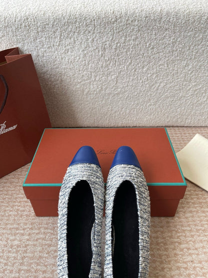 BALLET IN BLUE TWEED MIX LAMBSKIN