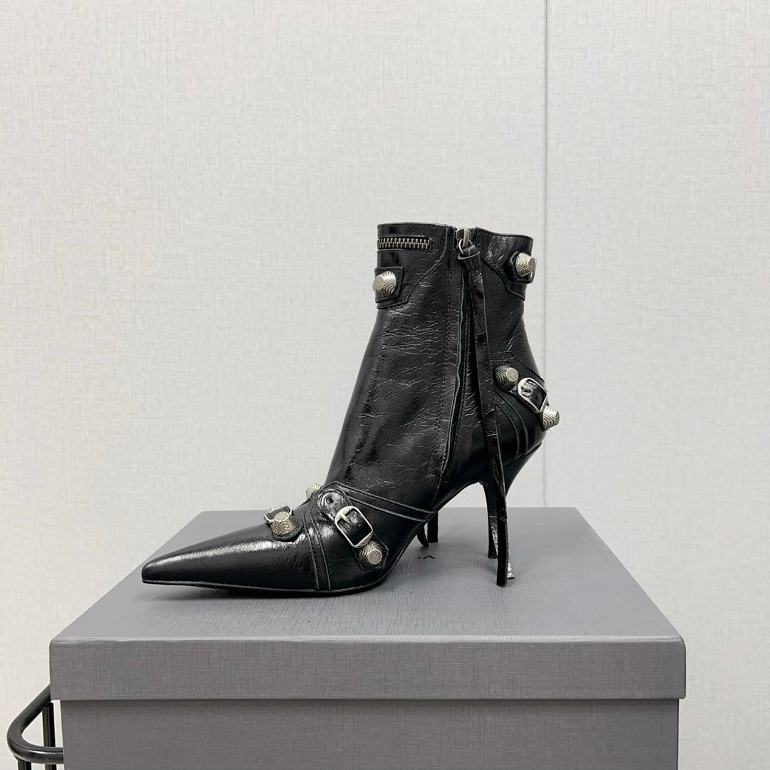 CAGOLE HIGH BOOTS IN BLACK LAMBSKIN