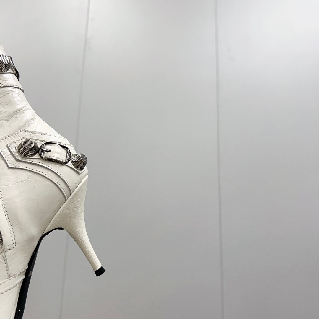 CAGOLE HIGH BOOTS IN WHITE LAMBSKIN