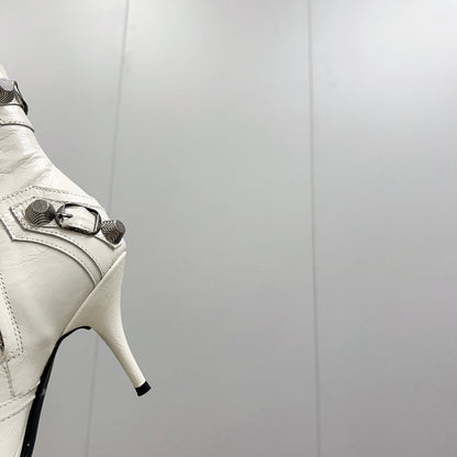 CAGOLE HIGH BOOTS IN WHITE LAMBSKIN