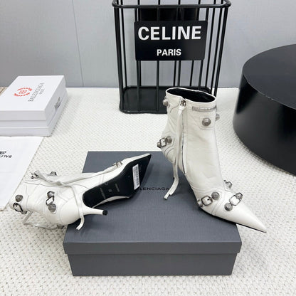 CAGOLE HIGH BOOTS IN WHITE LAMBSKIN