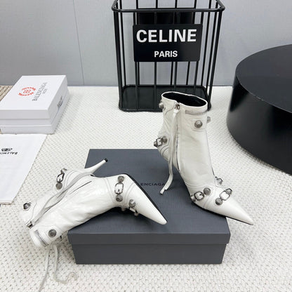 CAGOLE HIGH BOOTS IN WHITE LAMBSKIN