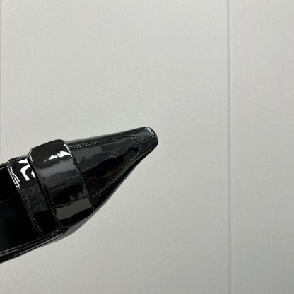 D'ORSAY PUMPS IN BLACK GLOSSY CALFSKIN