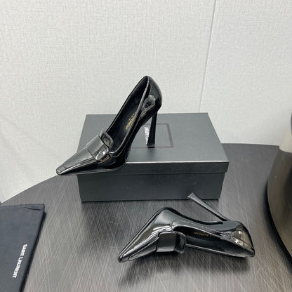 D'ORSAY PUMPS IN BLACK GLOSSY CALFSKIN