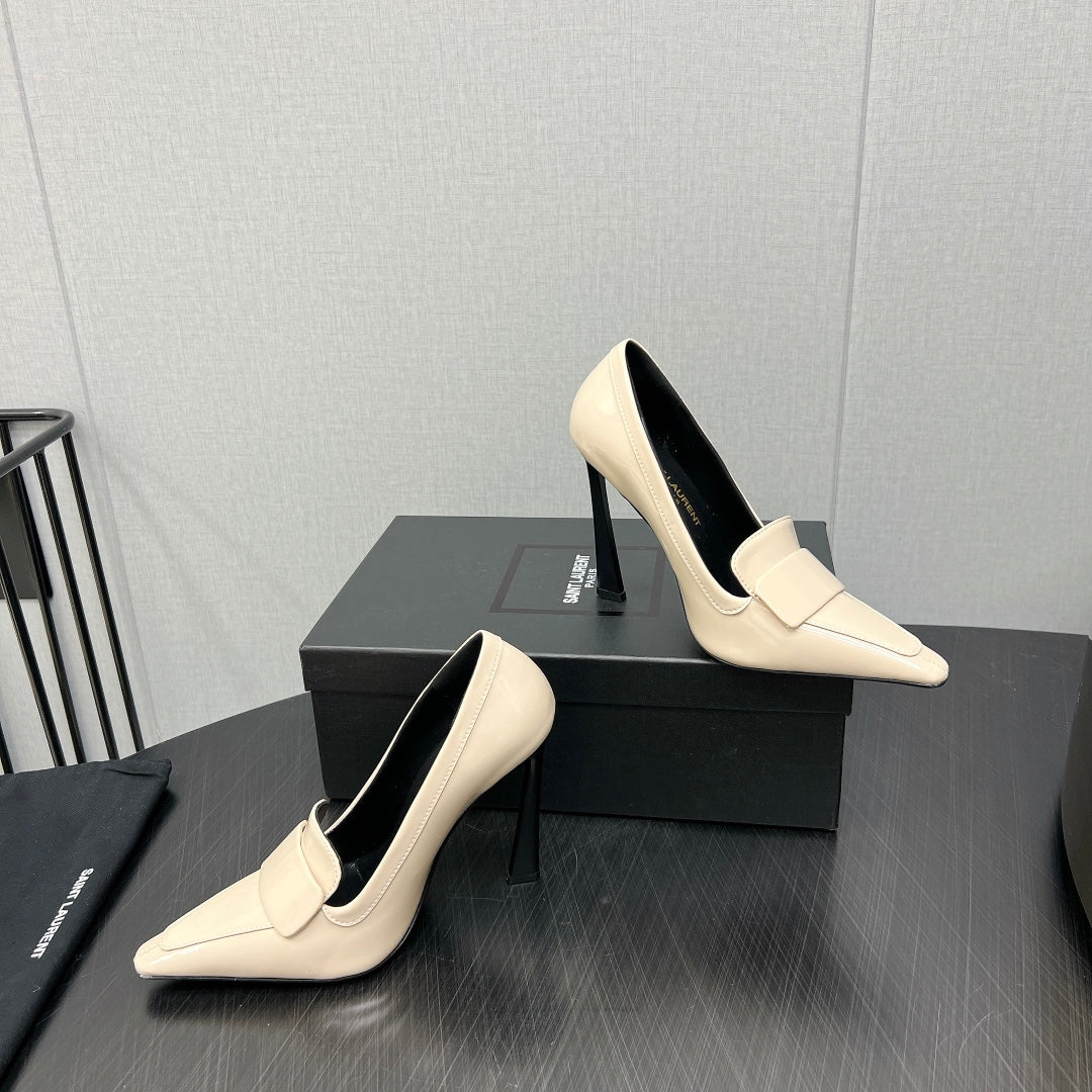 D'ORSAY PUMPS IN CREAM GLOSSY CALFSKIN