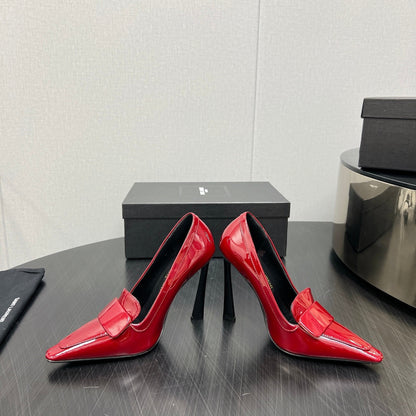D'ORSAY PUMPS IN RED GLOSSY CALFSKIN