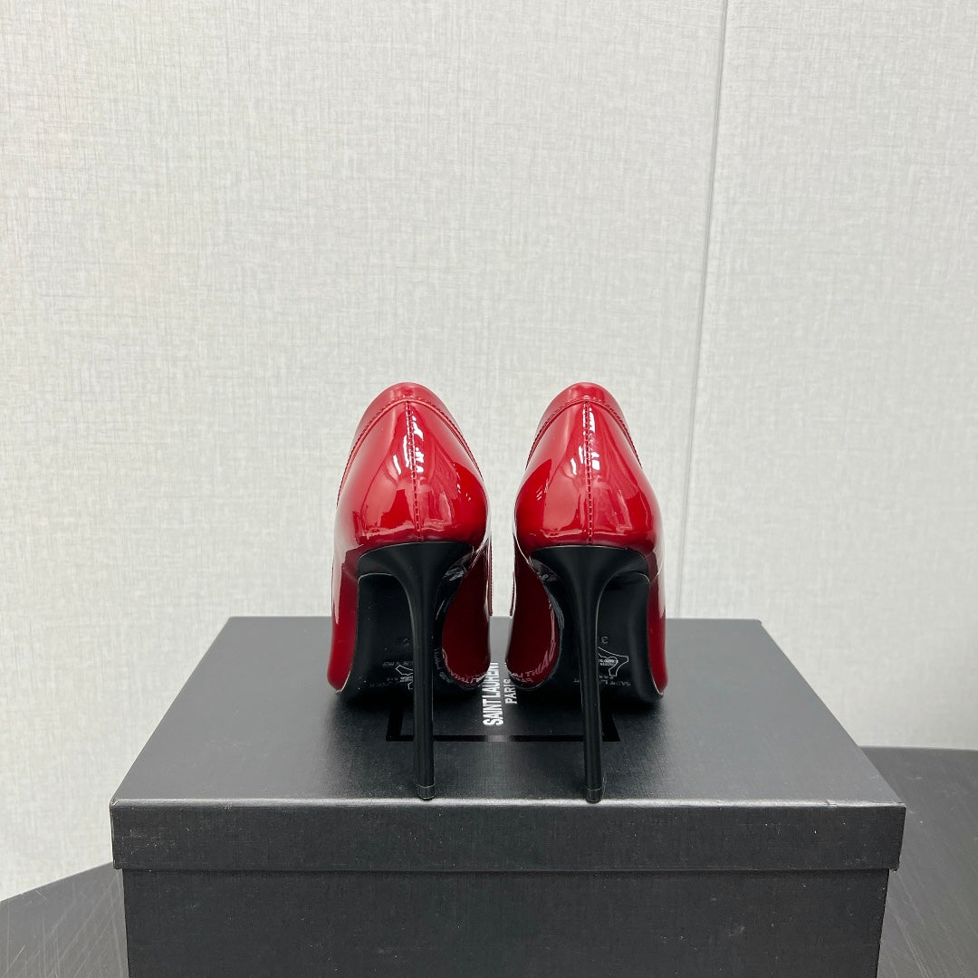 D'ORSAY PUMPS IN RED GLOSSY CALFSKIN
