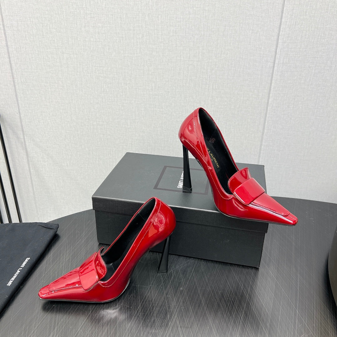 D'ORSAY PUMPS IN RED GLOSSY CALFSKIN