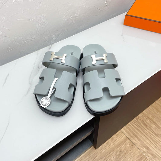 CHYPRE SANDAL PASTEL BLUE LAMBSKIN WITH H BUCKLE