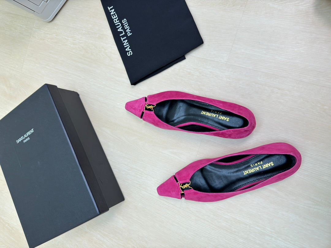 BABYLONE BALLET FLAT IN BRIGHT PINK SUEDE