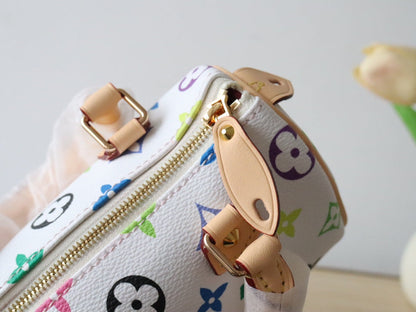 EAST WEST 15 BAG IN WHITE MIX COLORFUL CALFSKIN