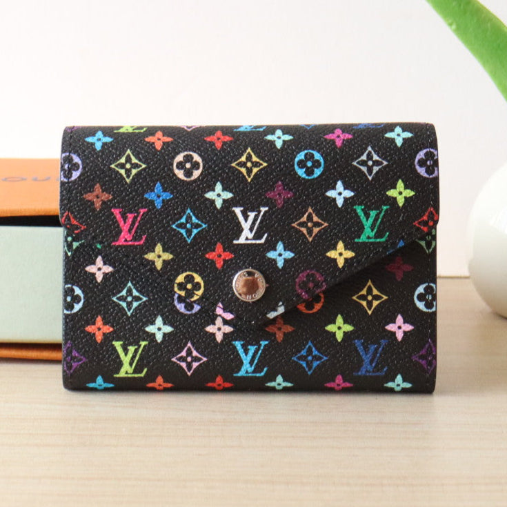 ROSALIE ZIPPY 12 IN BLACK MIX COLORFUL CALFSKIN