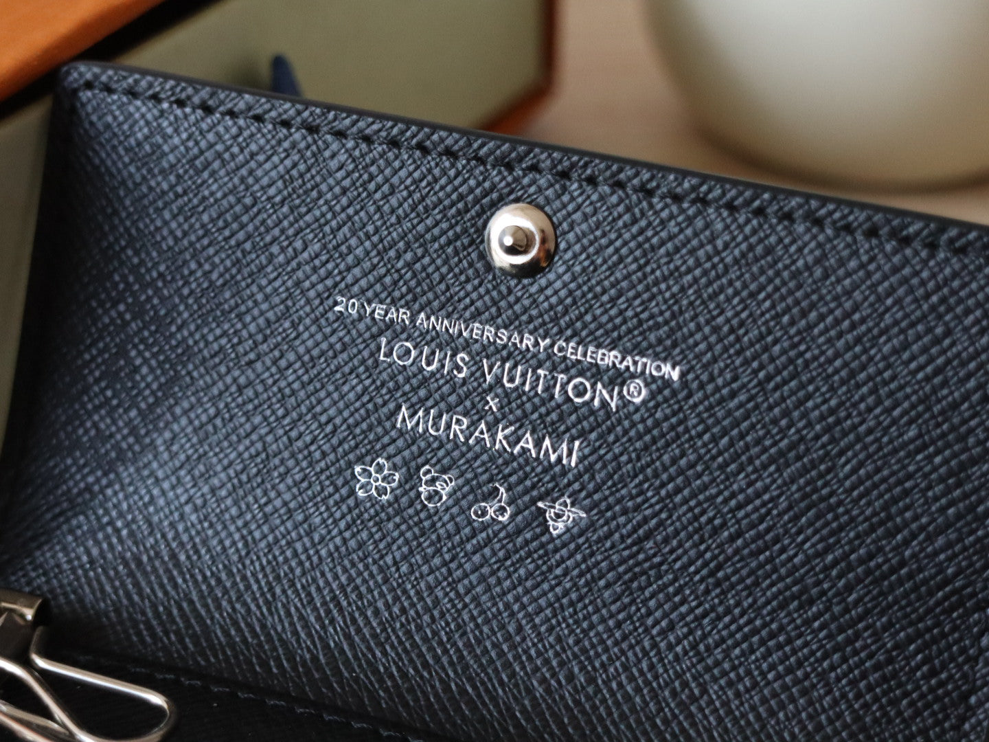 ROSALIE WALLET 12 IN BLACK MIX COLORFUL CALFSKIN