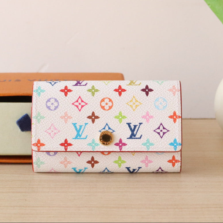 ROSALIE WALLET 12 IN WHITE MIX COLORFUL CALFSKIN
