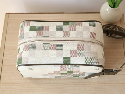 LOCKER DOPP KIT 23 IN KHAKI DAMOFLAGE COATED CANVAS