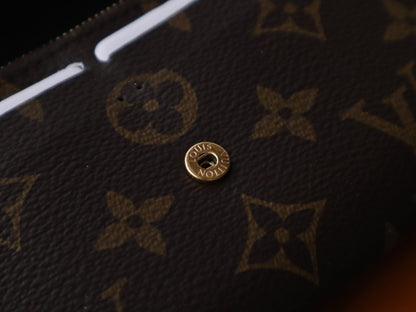 EMILIE WALLET 19 IN CHOCOLATE BROWN MONOGRAM CALFSKIN