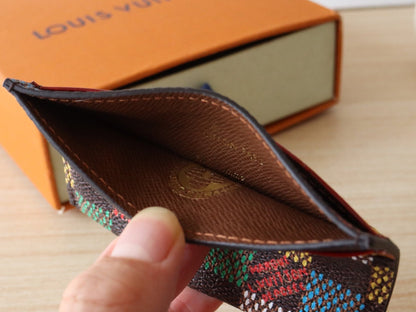 POCKET ORGANIZER CARD HOLDER 11 IN COLORFUL DAMIER EBENE CANVAS