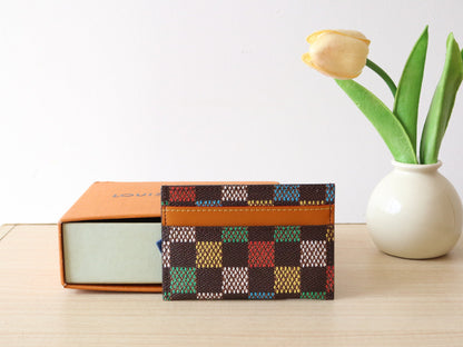 POCKET ORGANIZER CARD HOLDER 11 IN COLORFUL DAMIER EBENE CANVAS