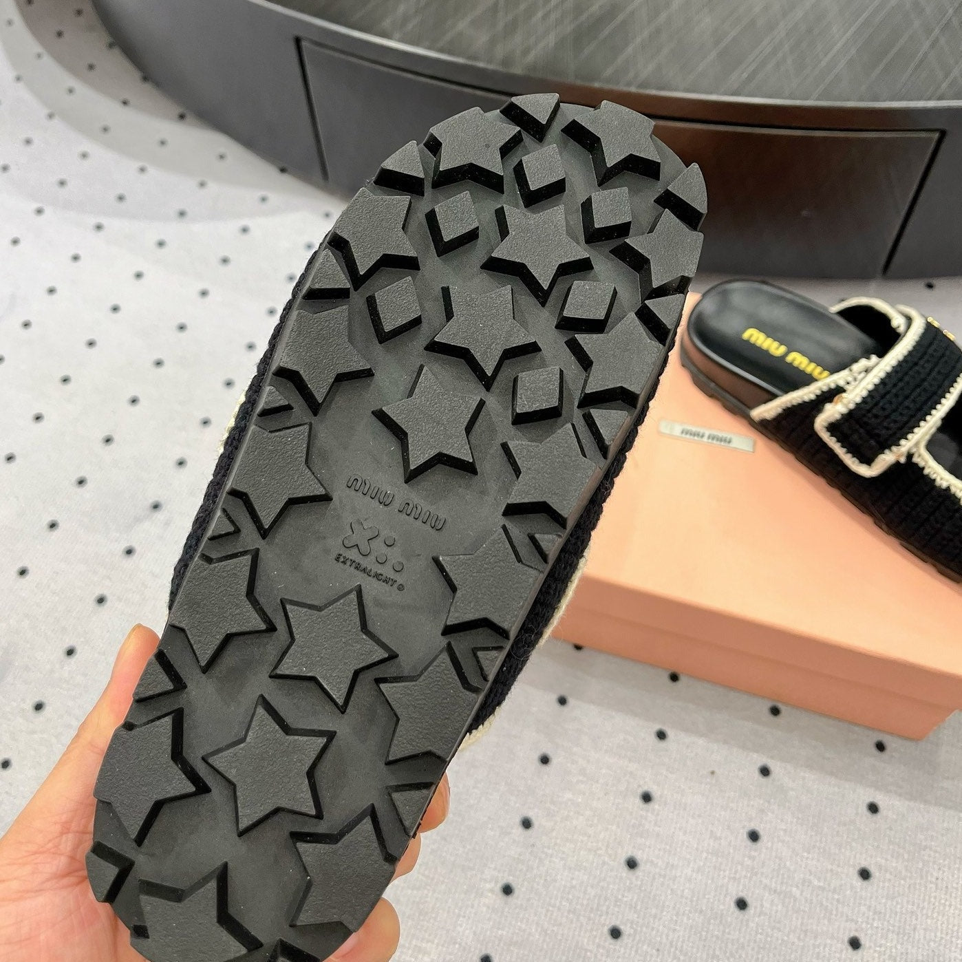 Sandals Black With Ivory Border Fabric