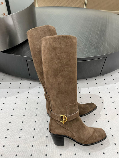 JUSTINE BOOT 6 CM IN CHOCOLATE BROWN SUEDE