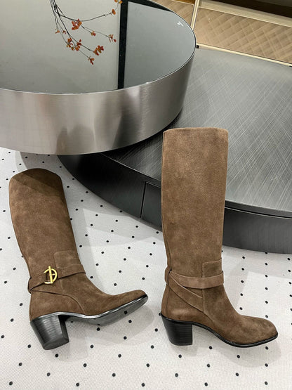 JUSTINE BOOT 6 CM IN CHOCOLATE BROWN SUEDE