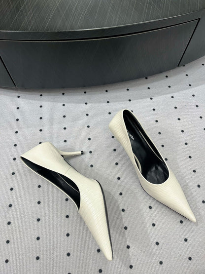CLASSIC PUMPS 65MM IN CREAM LIZARD PATTERN CALFSKIN