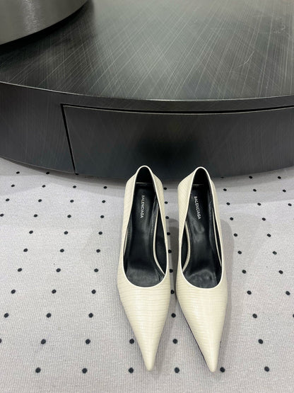 CLASSIC PUMPS 65MM IN CREAM LIZARD PATTERN CALFSKIN