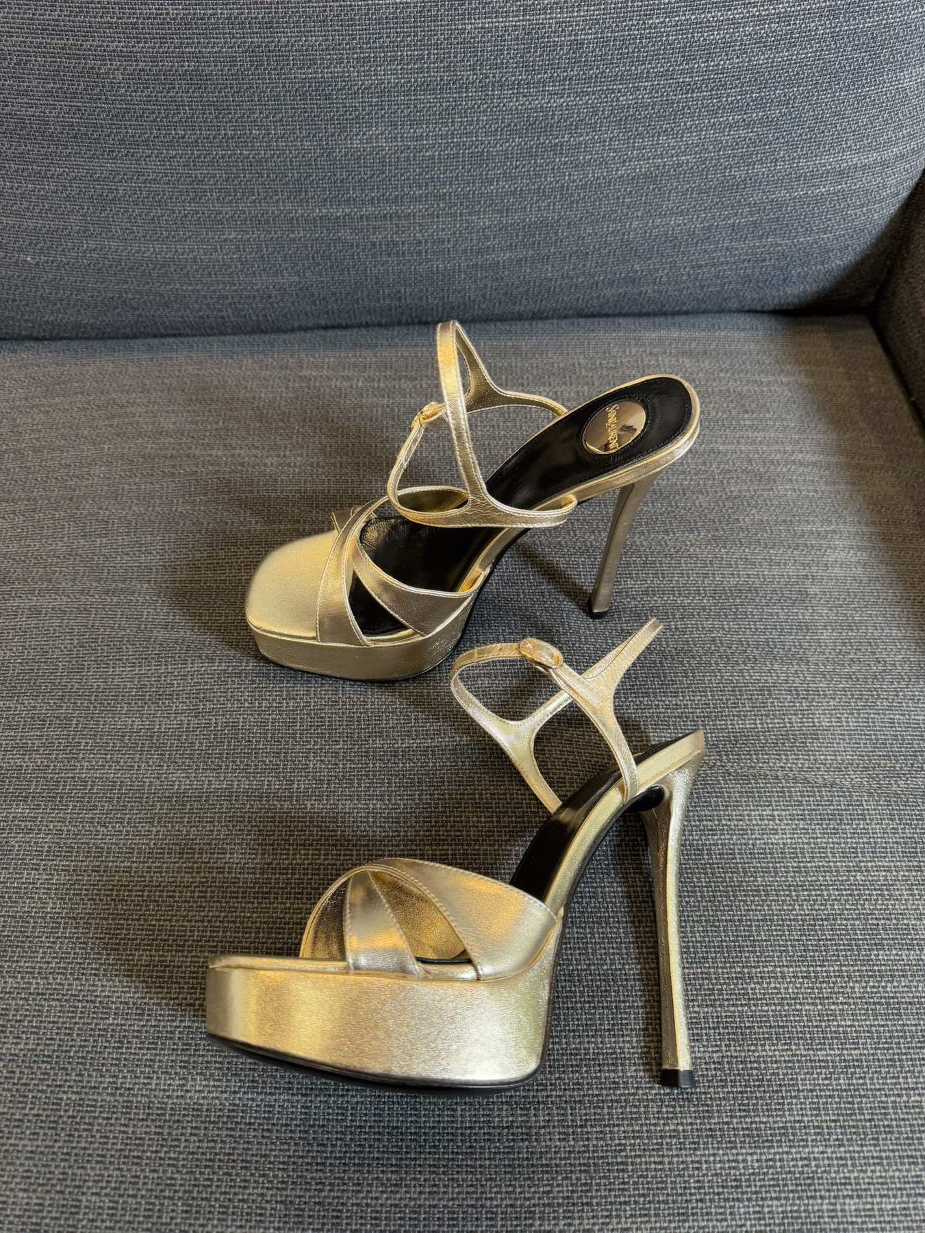 DEBBIE PLATFORM SANDALS IN GOLD METALLIC SMOOTH LAMBSKIN