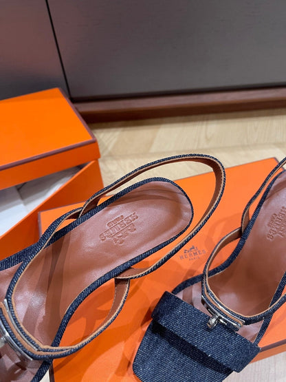 GLAMOUR 75 SANDAL DENIM CALFSKIN