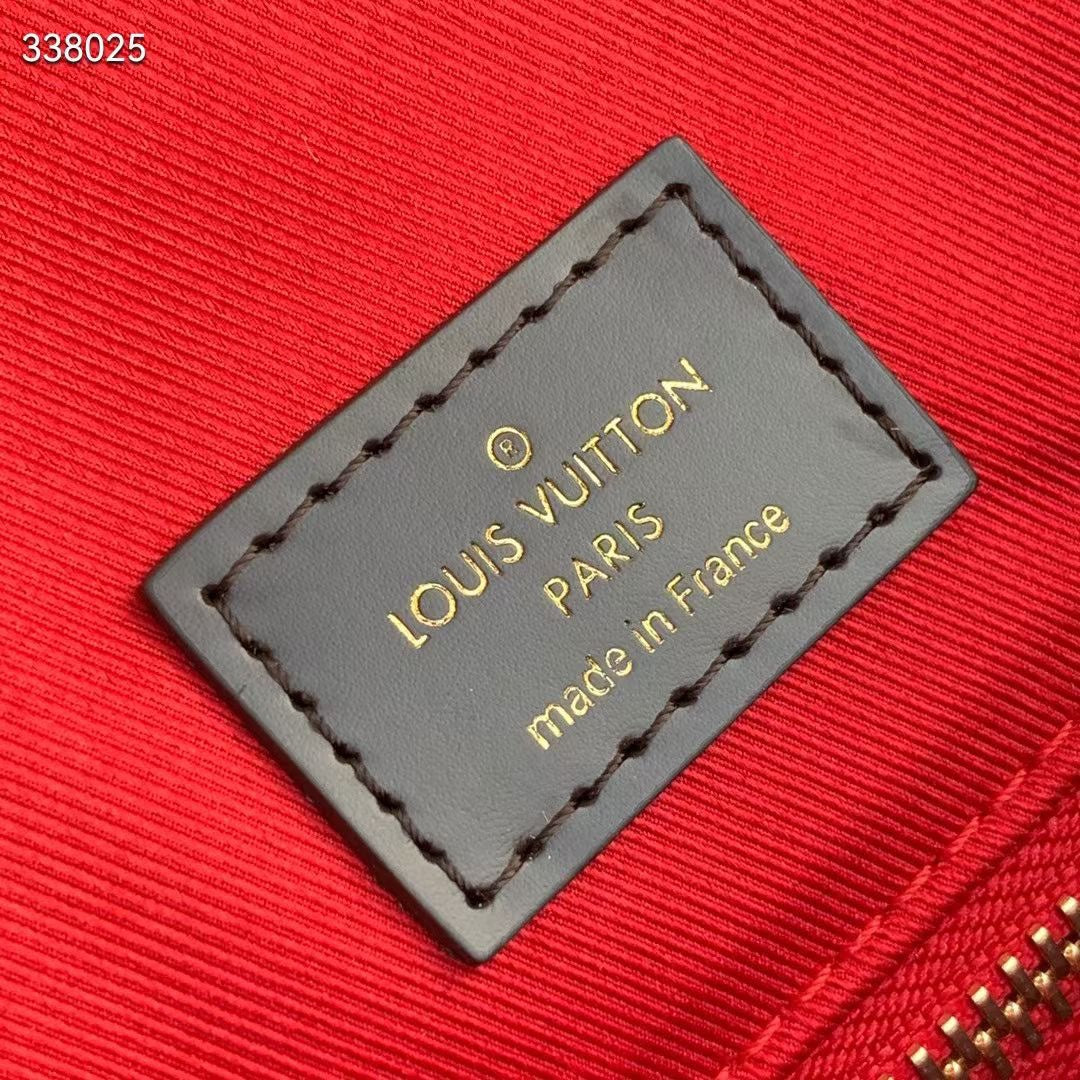 GRACEFUL MM BAG 41 IN BROWN DAMIER COATED CANVAS BROWN CALFSKIN