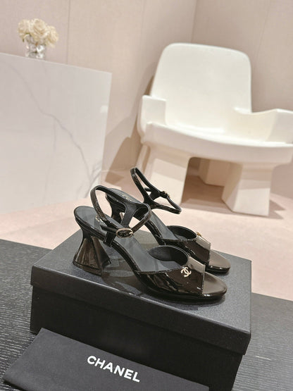 HIGH HEELS SANDAL IN BLACK LAMBSKIN