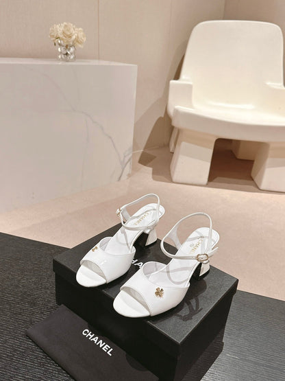 HIGH HEELS SANDAL IN WHITE LAMBSKIN